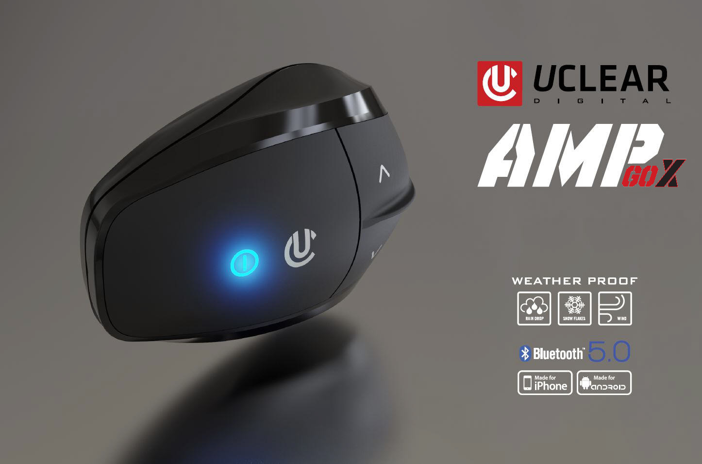 AMP GO X Bluetooth 5.0 Intercom Headset - Single Kit